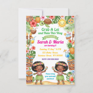 Invitation d'anniversaire pour jumelles aloha fill