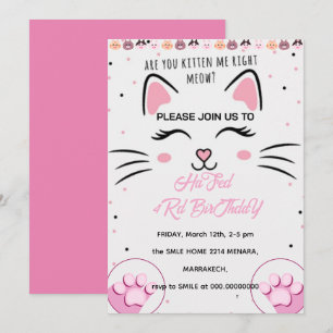Invitation d'anniversaire pour Kitty et ses amis,