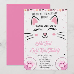 Invitation d'anniversaire pour Kitty et ses amis,