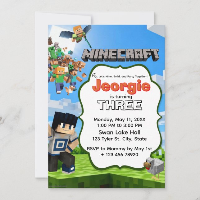 Invitation d'anniversaire pour la construction de  (Devant)
