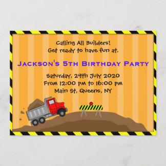 Invitation d'anniversaire pour la construction de 