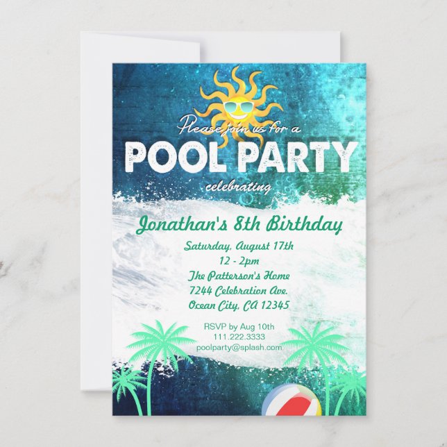 Invitation d'anniversaire pour la fête de la pisci (Devant)