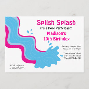 Invitation d'anniversaire pour la fête de la pisci