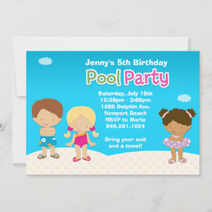 Invitation d'anniversaire pour la fête de la pisci