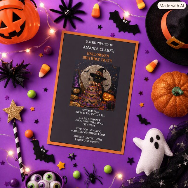 Invitation d'anniversaire pour la fête d'Halloween (Créateur téléchargé)
