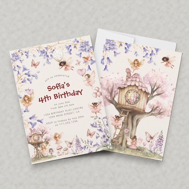 Invitation d'anniversaire pour la Maison de Fée de (Créateur téléchargé)