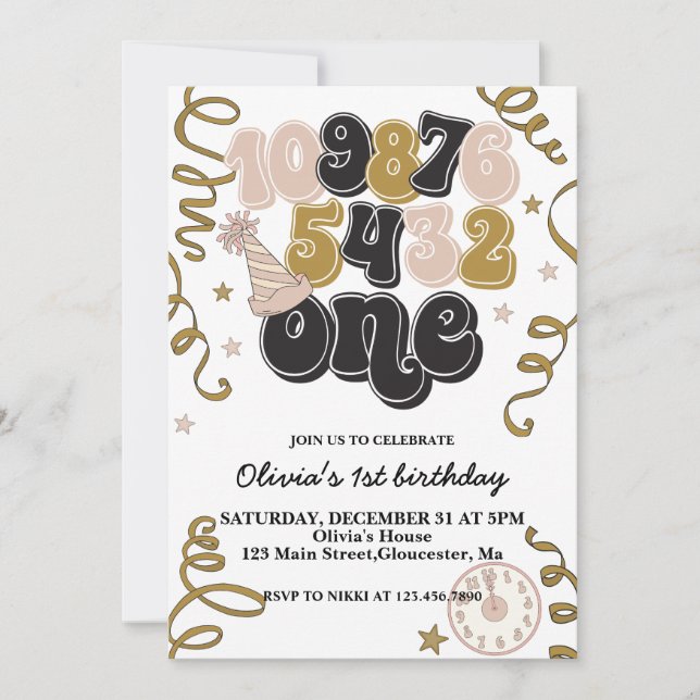 Invitation d'anniversaire pour la première année a (Devant)