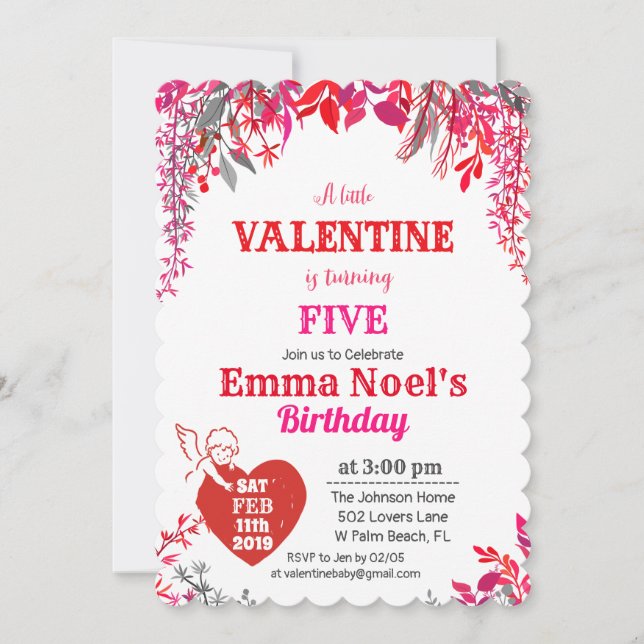 Invitation d'anniversaire pour la Saint-Valentin a (Devant)