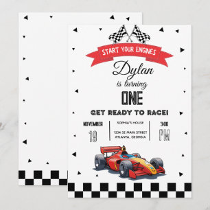 Invitation d'anniversaire pour la voiture de cours