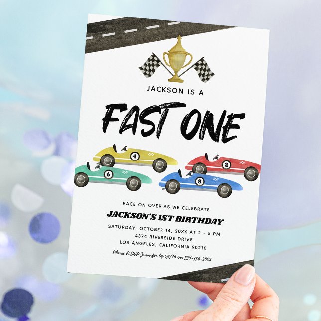 Invitation d'anniversaire pour la voiture de cours (Créateur téléchargé)