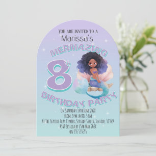 Invitation d'anniversaire pour l'âge de la Sirène 