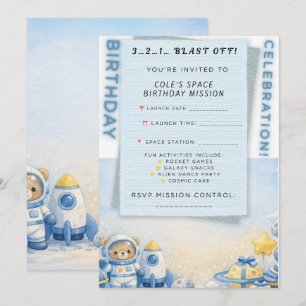 Invitation d'anniversaire pour l'aventure spatiale