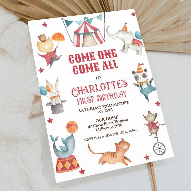 Invitation d'anniversaire pour le 1er anniversaire (Créateur téléchargé)