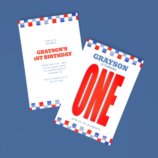 Invitation d'anniversaire pour le 1er anniversaire (Créateur téléchargé)