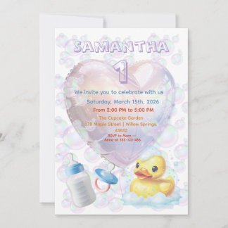 Invitation d'anniversaire pour le 1er anniversaire