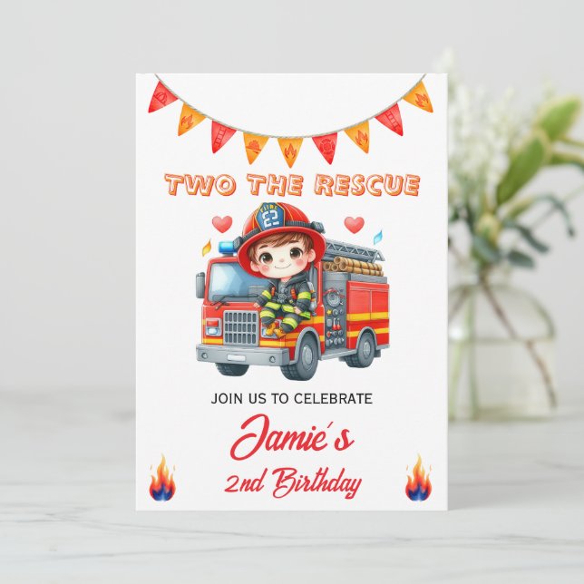 Invitation d'anniversaire pour le 2e anniversaire  (Debout devant)