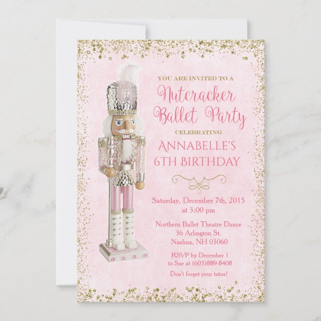 Invitation d'anniversaire pour le ballet Casse-Noi (Devant)