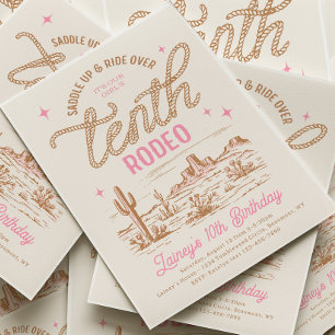 Invitation d'anniversaire pour le dixième rodéo ro