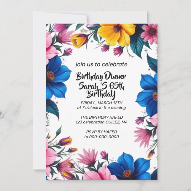 Invitation d'anniversaire pour le jour où je suis  (Devant)