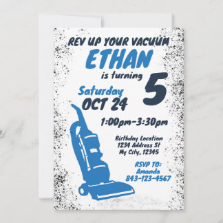Invitation d'anniversaire pour le nettoyage à vide