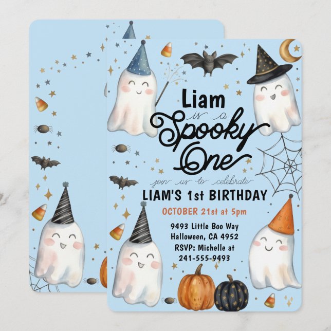 Invitation d'anniversaire pour le premier annivers (Devant / Derrière)