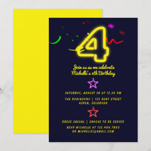 Invitation d'anniversaire pour le quatrième annive