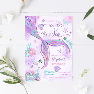 Invitation d'anniversaire pour les 2 ans de sirène