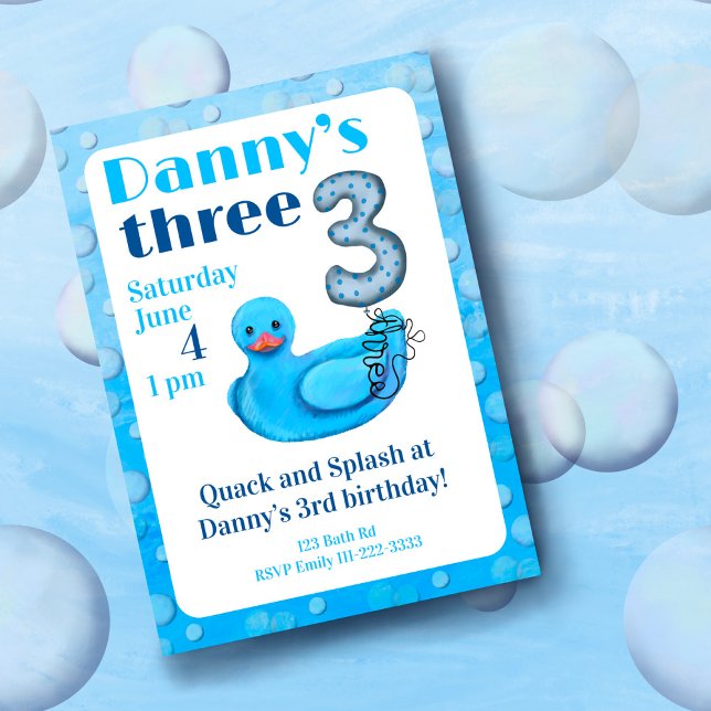 Invitation d'anniversaire pour les 3 ans avec un c (Créateur téléchargé)