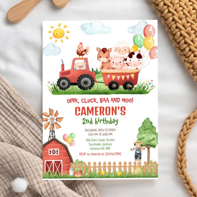 Invitation d'anniversaire pour les animaux de la f (Créateur téléchargé)