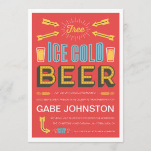 Invitation d'anniversaire pour les bières
