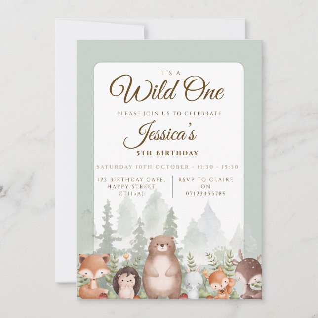 Invitation d'anniversaire pour les bois | Annivers (Devant)