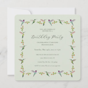 Invitation d'anniversaire pour les colibris d'Anna