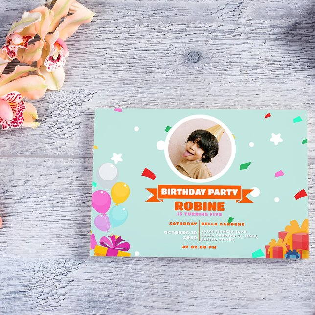 Invitation d'anniversaire pour les enfants (Créateur téléchargé)