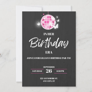 Invitation d'anniversaire pour les filles à l'ère 