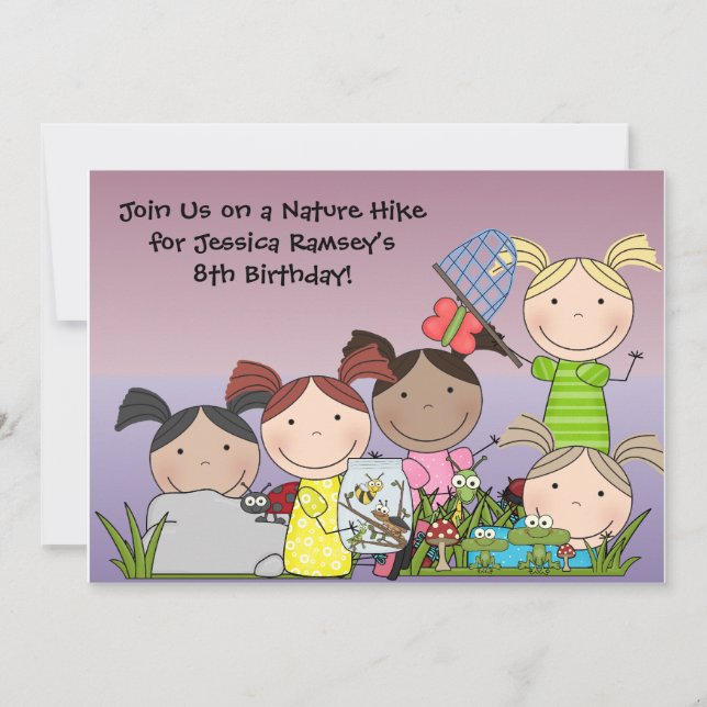 Invitation d'anniversaire pour les filles Customis (Devant)