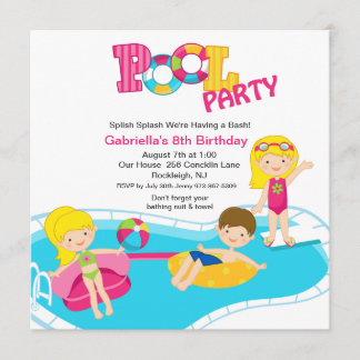 Invitation d'anniversaire pour les filles de la fê