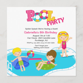 Invitation d'anniversaire pour les filles de la fê