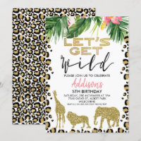 Invitation d'anniversaire pour les filles Safari
