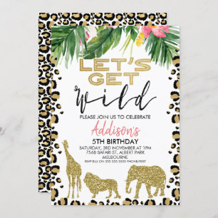 Invitation d'anniversaire pour les filles Safari
