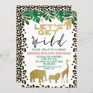 Invitation d'anniversaire pour les filles Safari