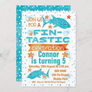 Invitation d'anniversaire pour les requins-baleine