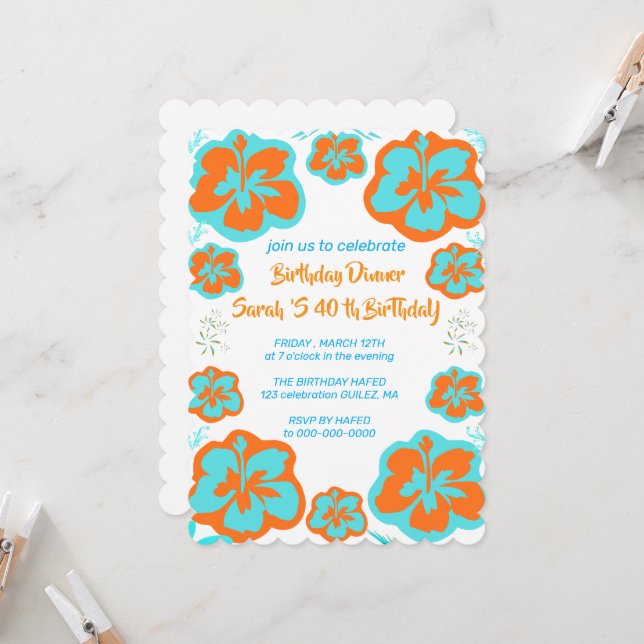 Invitation d'anniversaire pour l'été où j'ai grand (Devant/Arrière en situation)