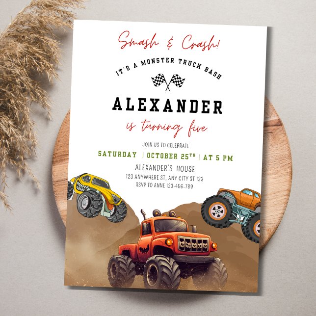 Invitation d'anniversaire pour Monster Truck, Écra (Créateur téléchargé)