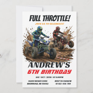 Invitation d'anniversaire pour moto tout-terrain p