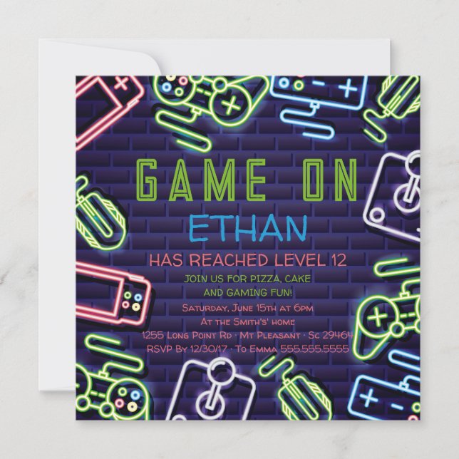 Invitation d'anniversaire pour niveau supérieur de (Devant)