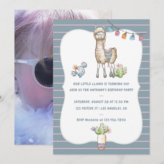 Invitation d'anniversaire pour nos petits enfants  (Devant / Derrière)