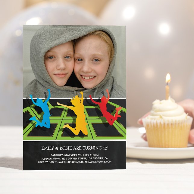 Invitation d'anniversaire pour parc de trampoline  (Créateur téléchargé)