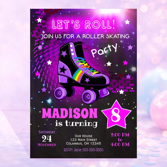 Invitation d'anniversaire pour patin à roulettes / (Créateur téléchargé)