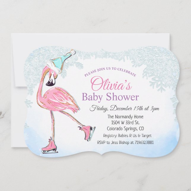 Invitation d'anniversaire pour patinage sur glace  (Devant)