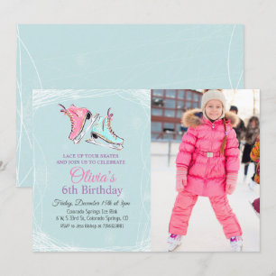 Invitation d'anniversaire pour patinage sur glace